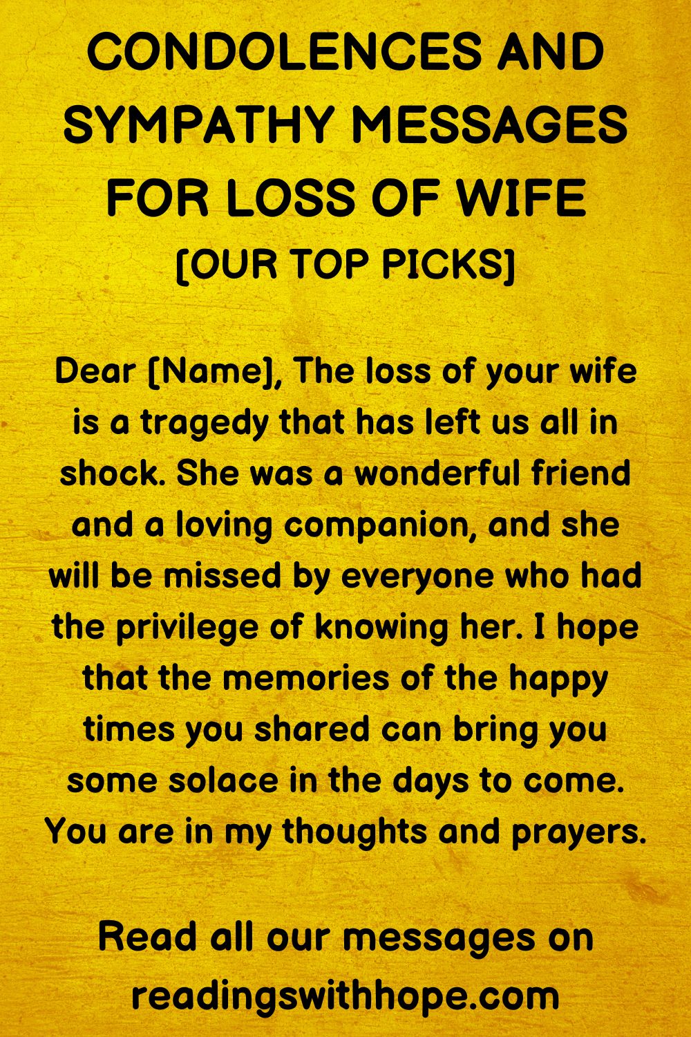 40 Condolences and Sympathy Messages for Loss of Wife