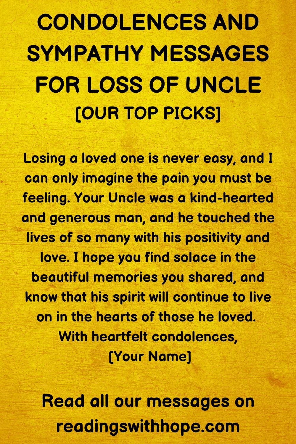 40 Condolence and Sympathy Messages for Loss of Uncle