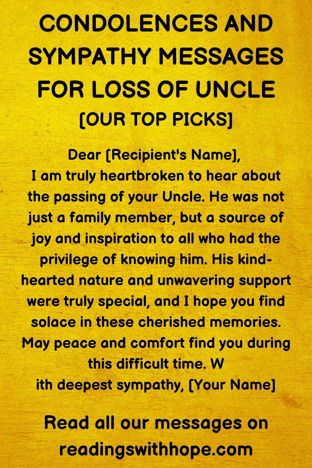 40 Condolence and Sympathy Messages for Loss of Uncle