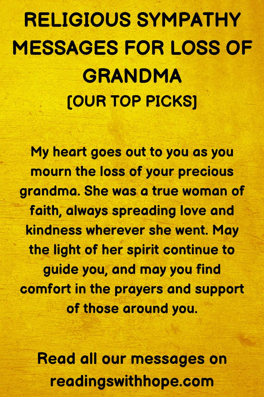 Religious Sympathy Message for Loss of Grandma
