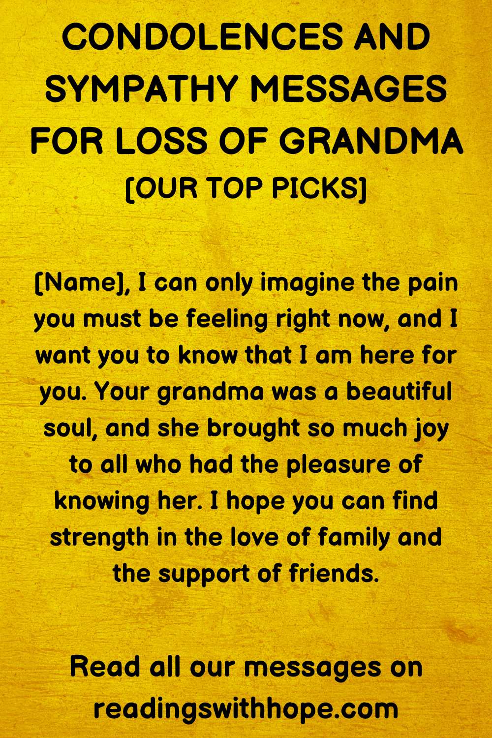 Condolences and Sympathy Message for Loss of Grandma
