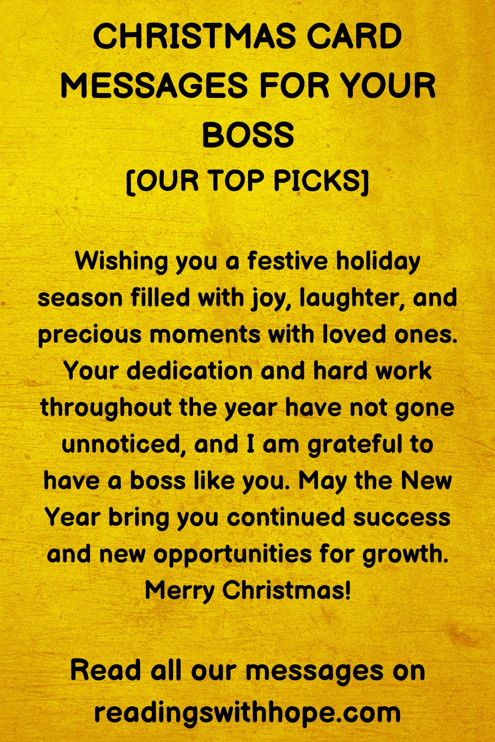 christmas card messages for your boss