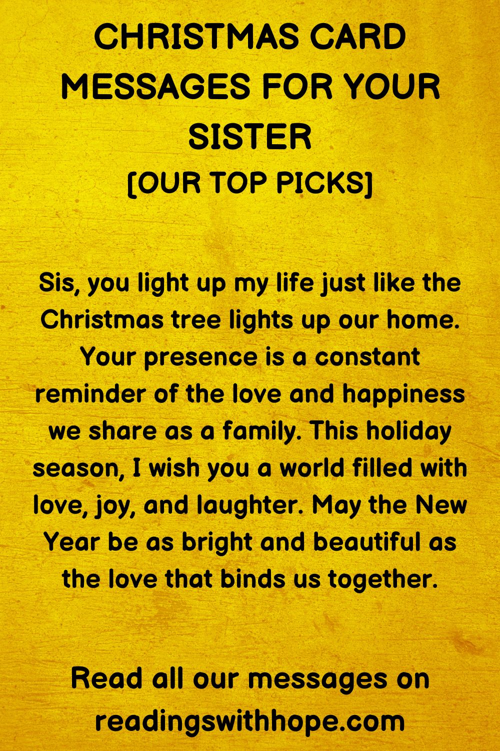 christmas card messages for your sister