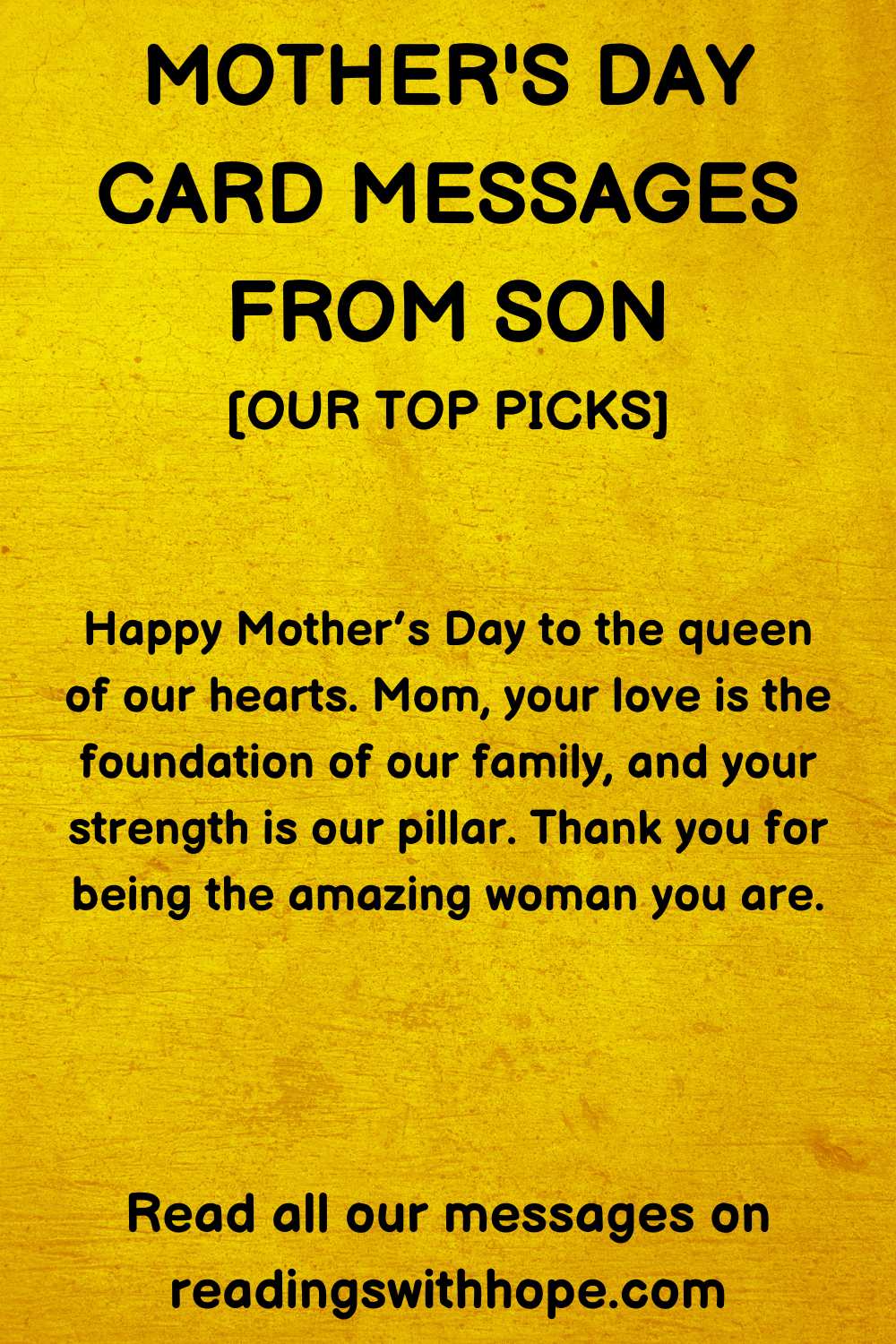 Mother's Day Card Message from son