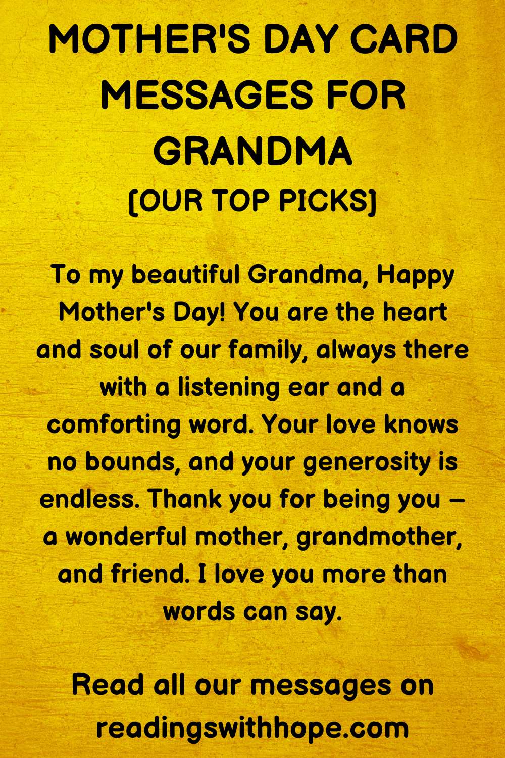 Mother's Day Card Message for grandma