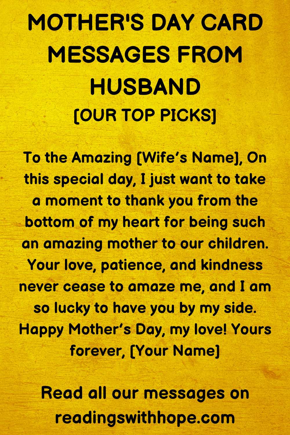 Mother's Day Card Message from husband