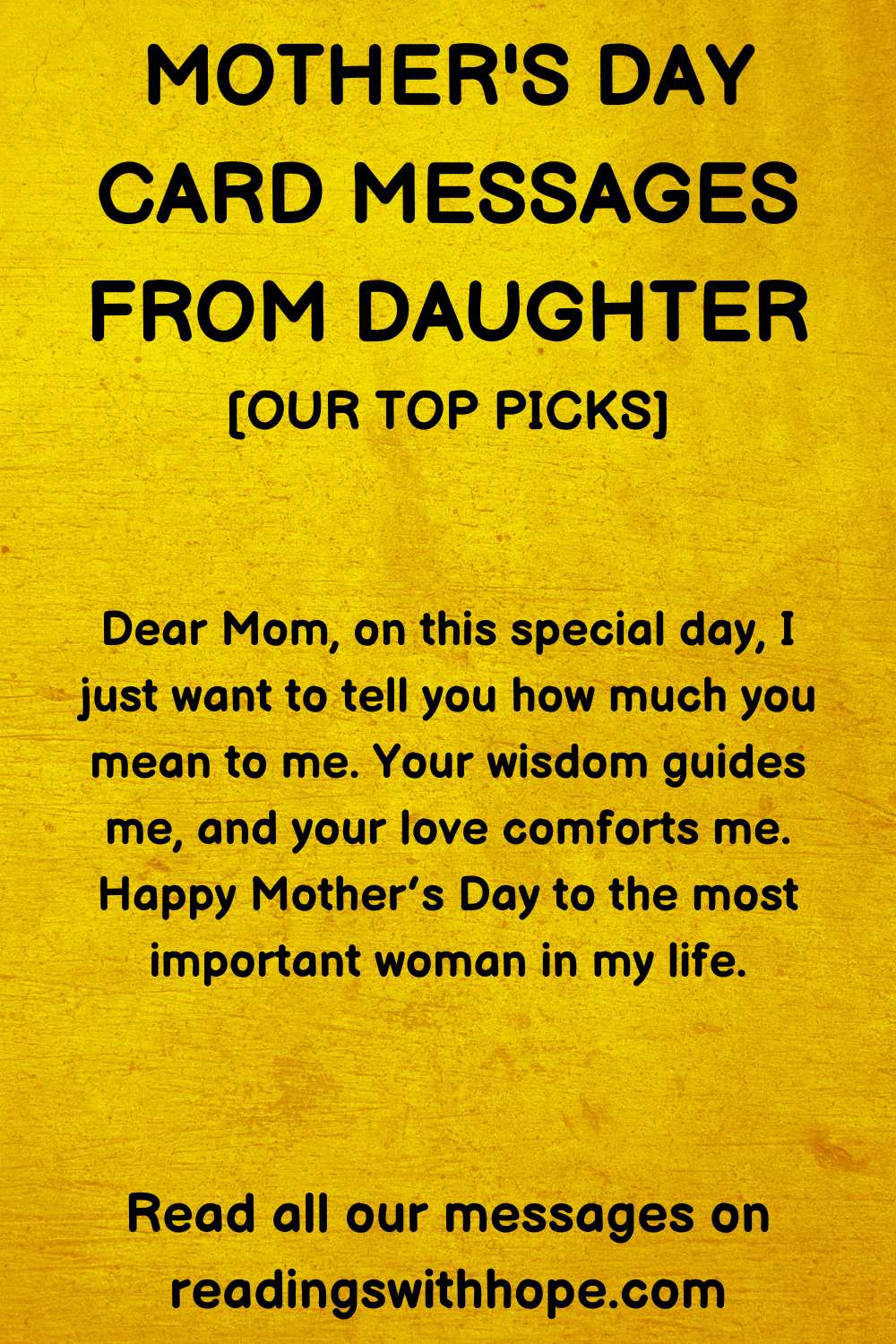 Mother's Day Card Message from daughter