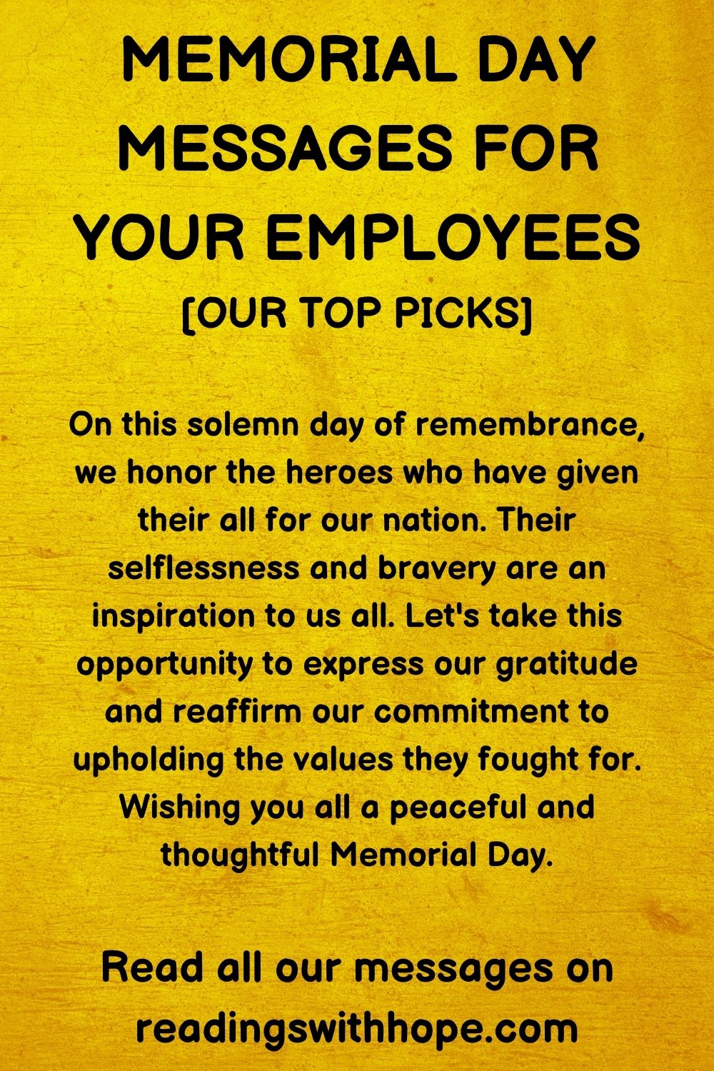 memorial day messages for your employees