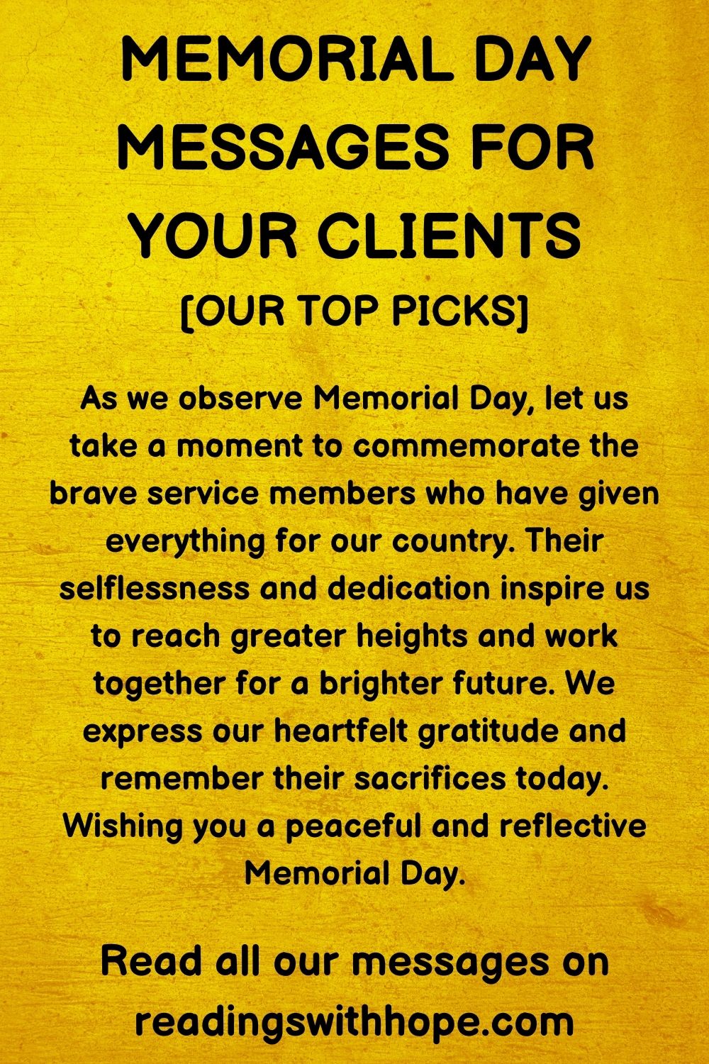 memorial day messages for your clients