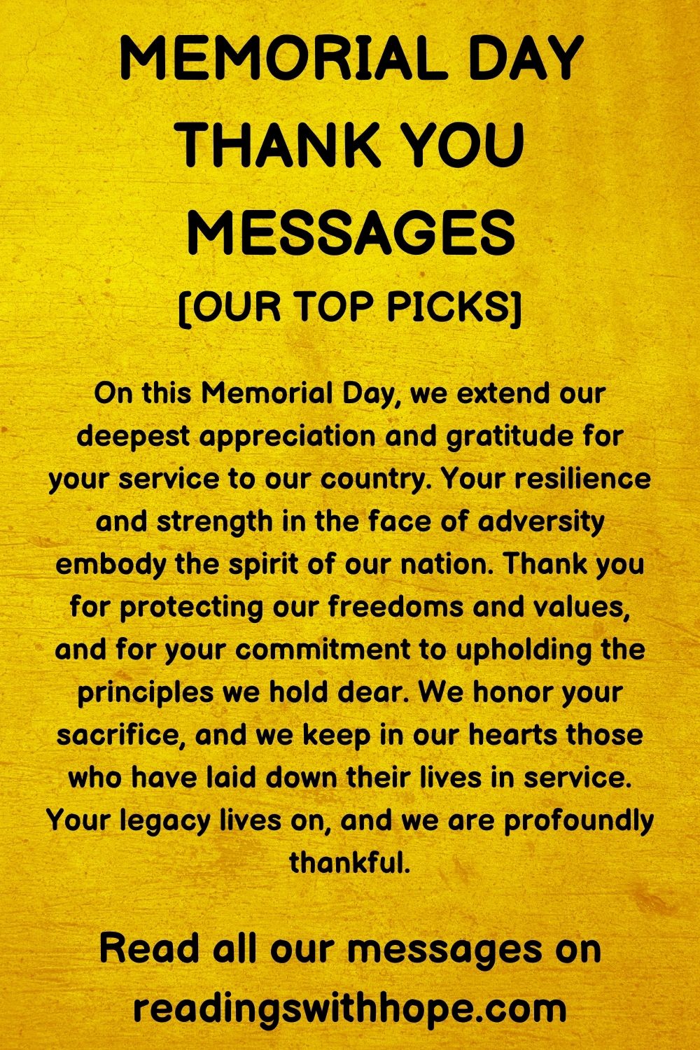 memorial day thank you messages
