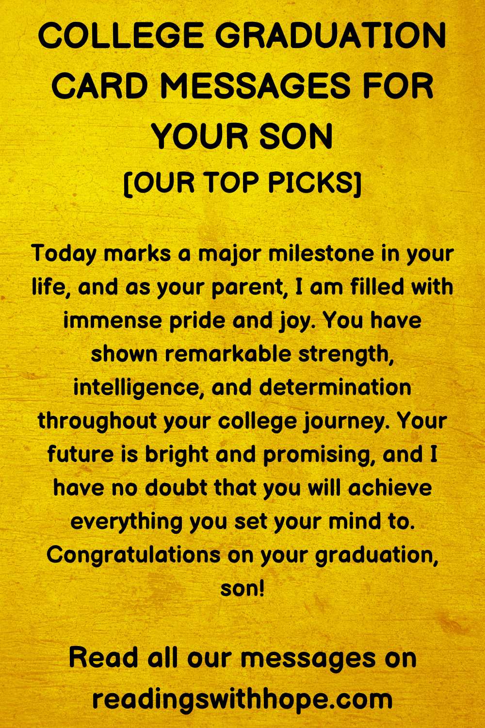 College Graduation Card Message for Son 1