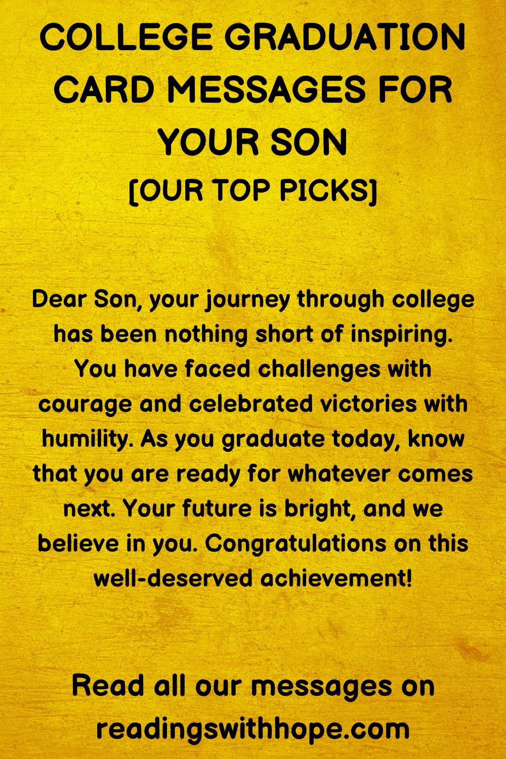 College Graduation Card Message for Son 2