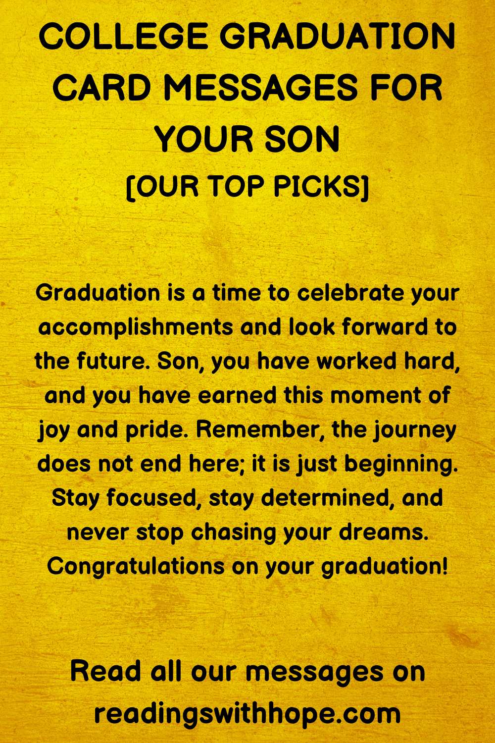 College Graduation Card Message for Son 3