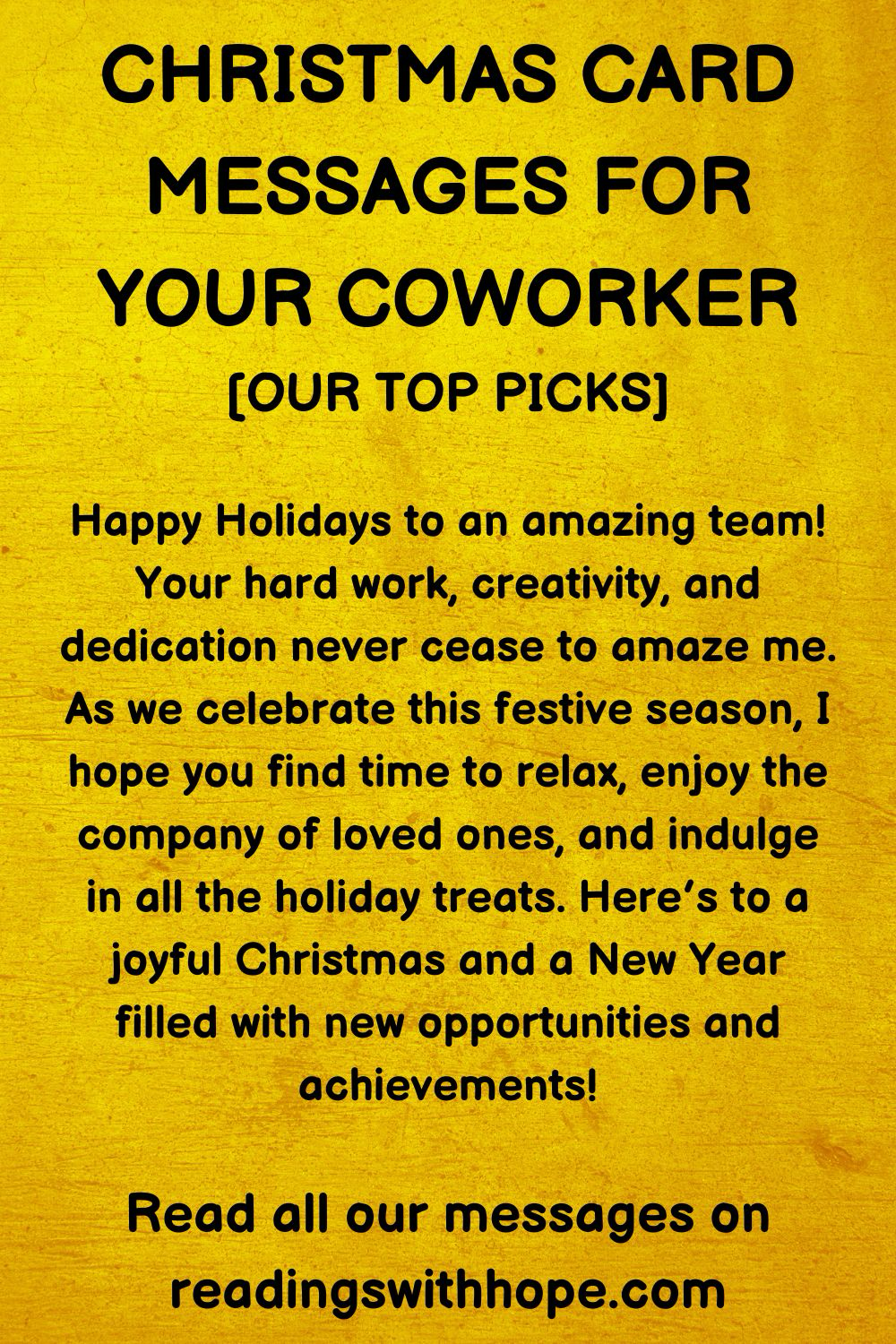 christmas card messages for your coworker