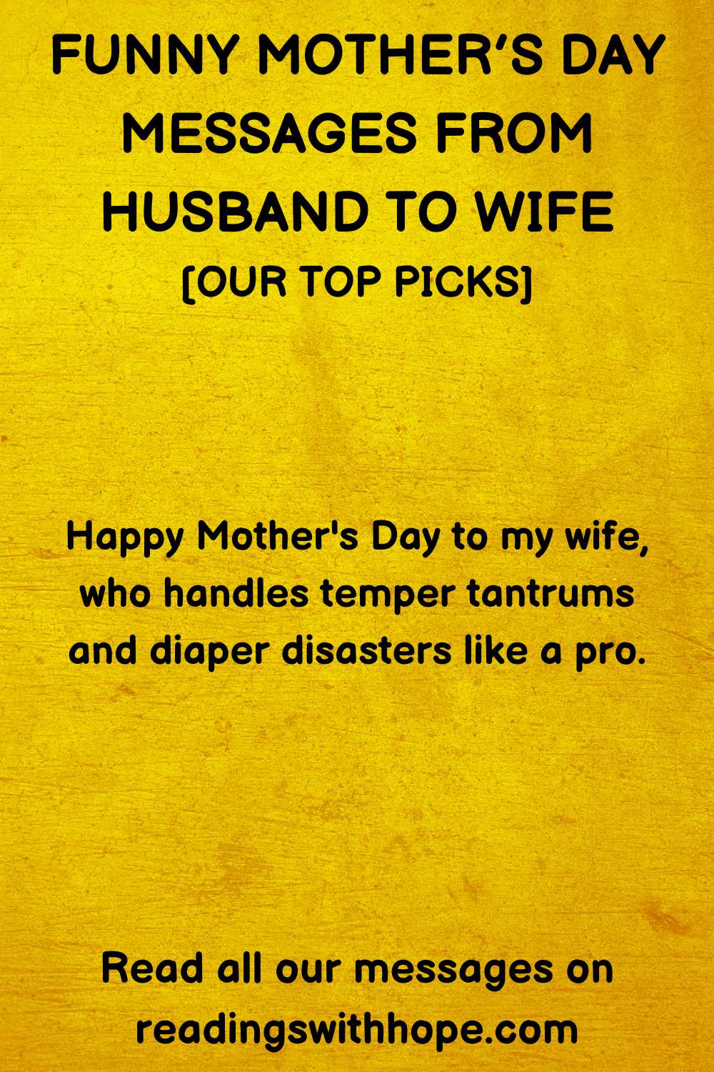 funny mother's day message from husband to wife