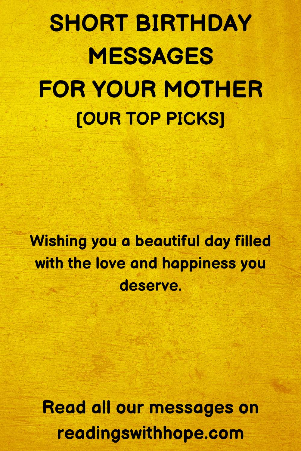Short Happy Birthday Messages For Mother