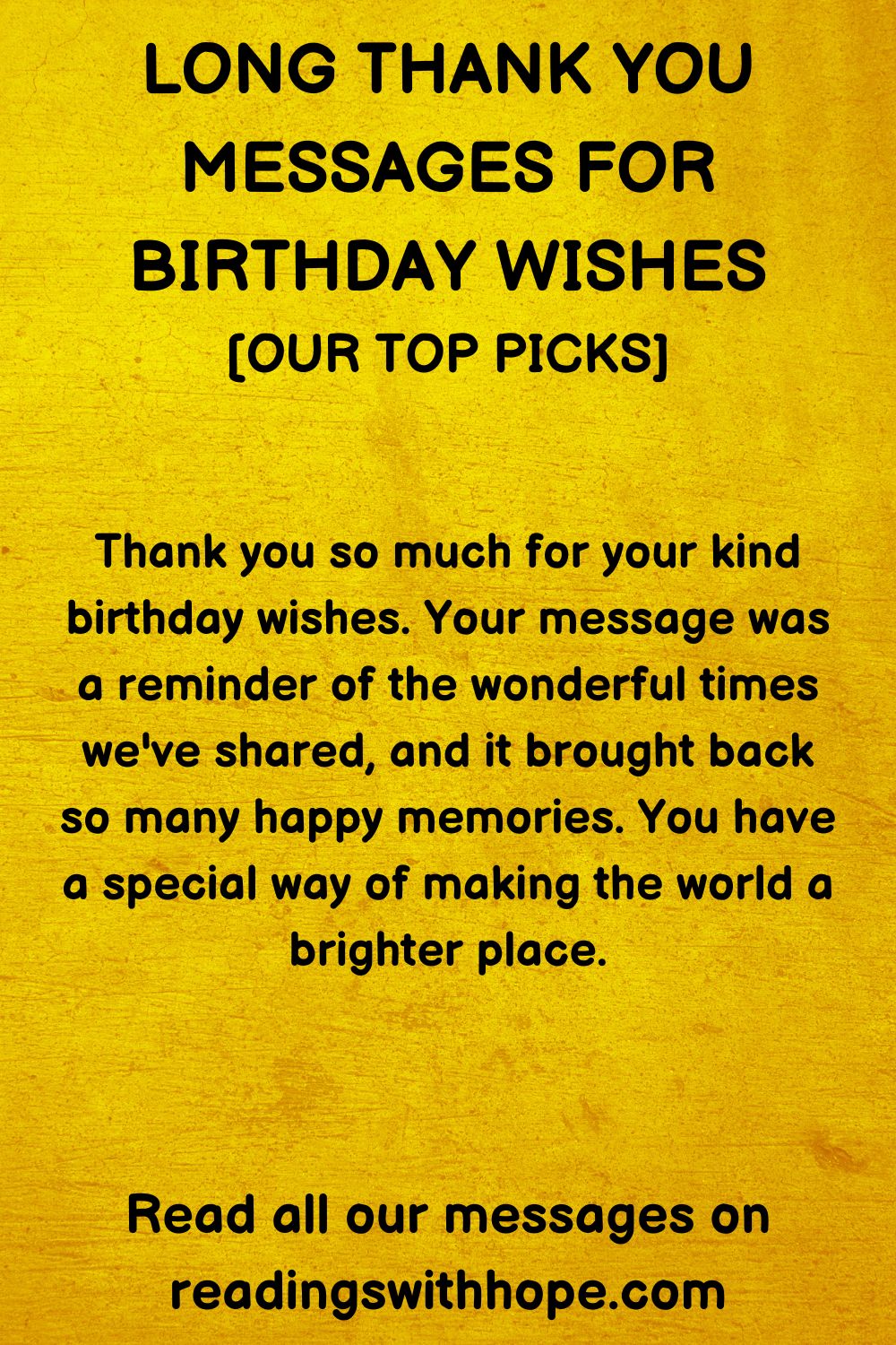 long thank you message for birthday wishes