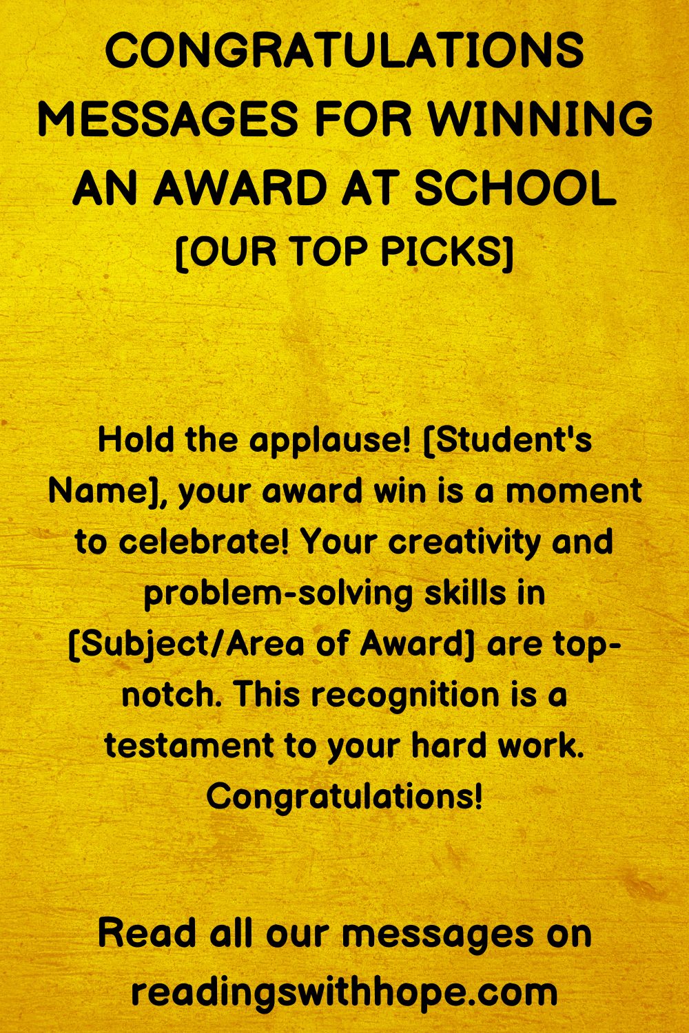 congratulations message for winning an award at school