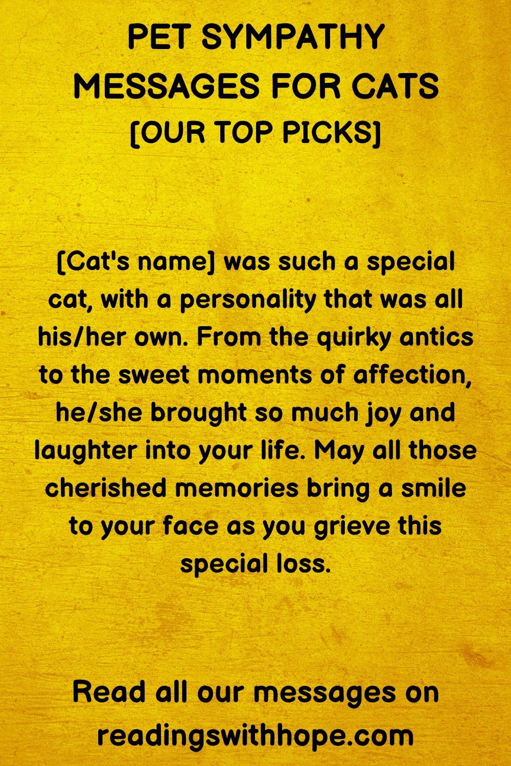 Pet Sympathy Messages For Cats