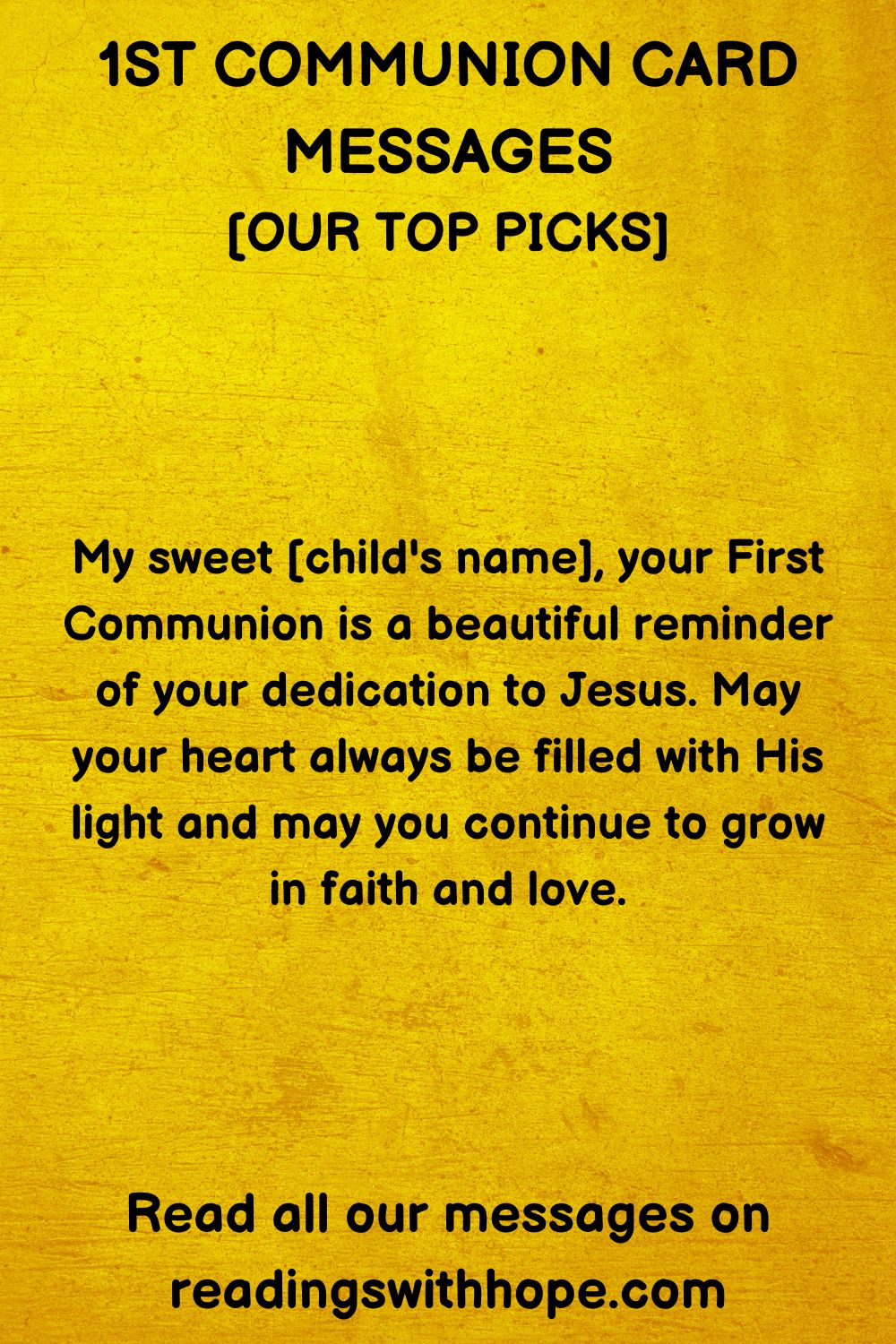 1st Communion Card Messages