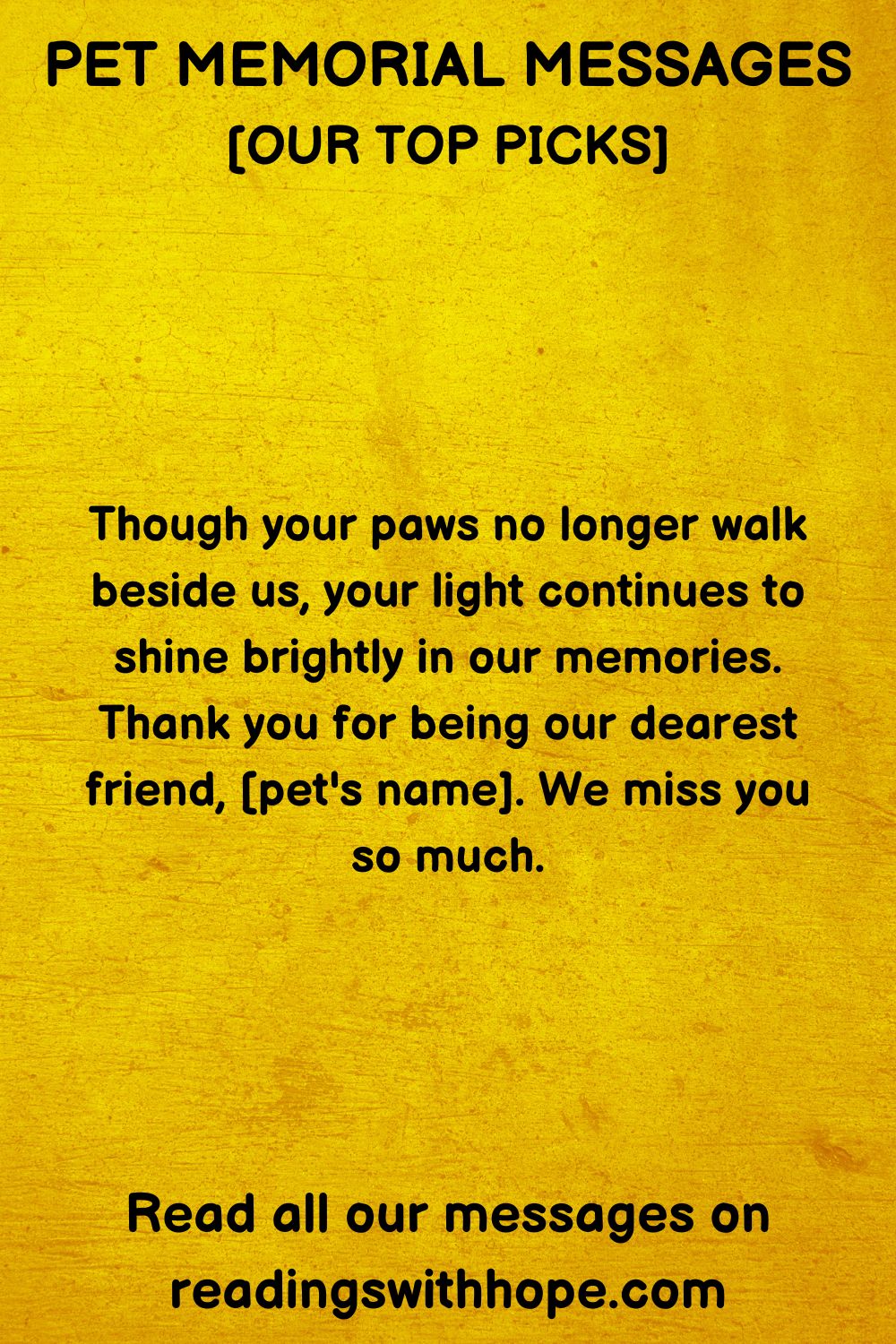 Pet Memorial Messages