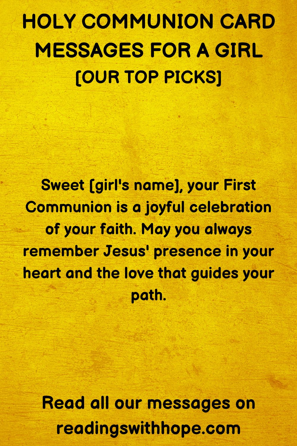Holy Communion Card Messages for a Girl