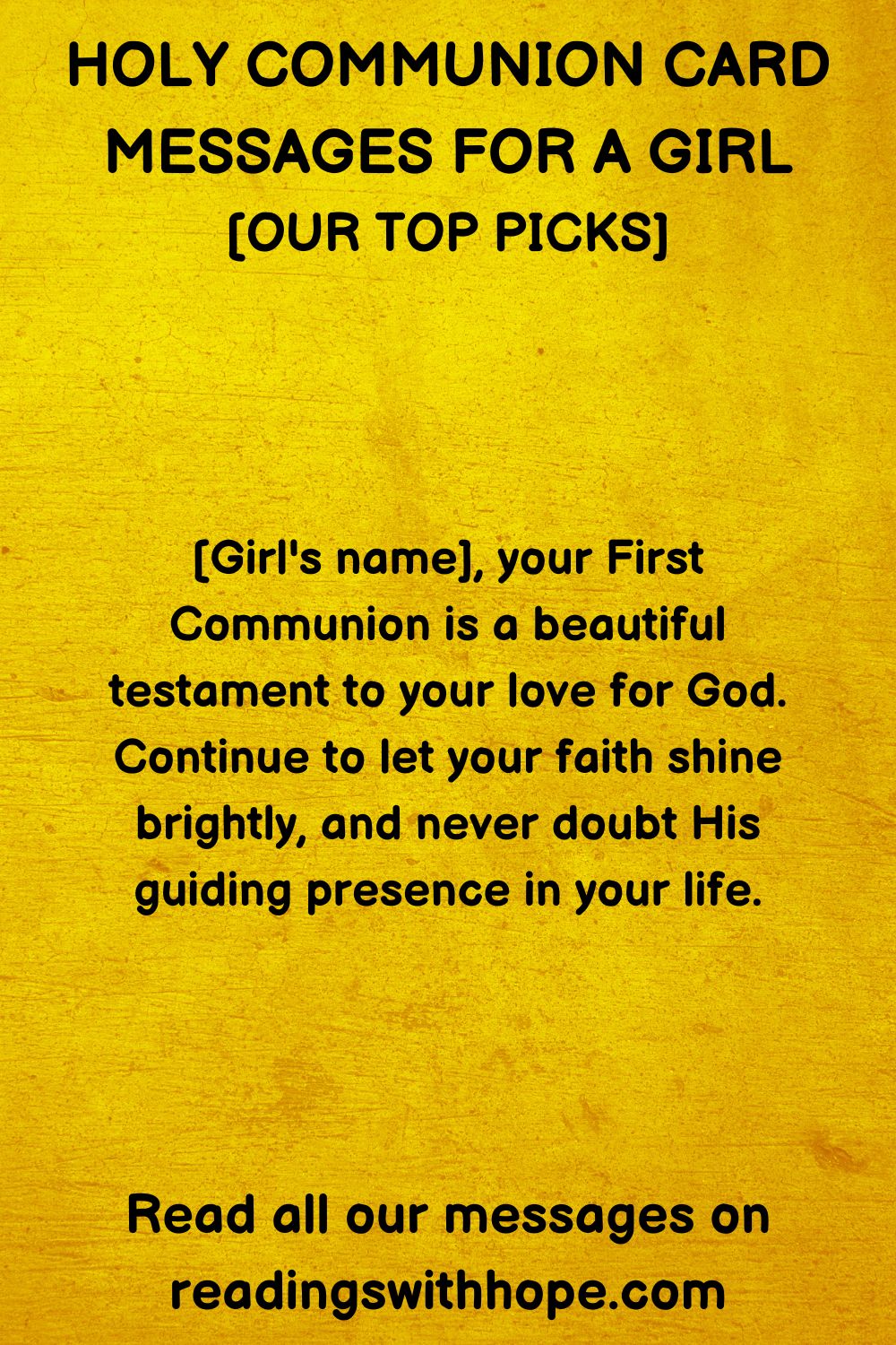 Holy Communion Card Messages for a Girl