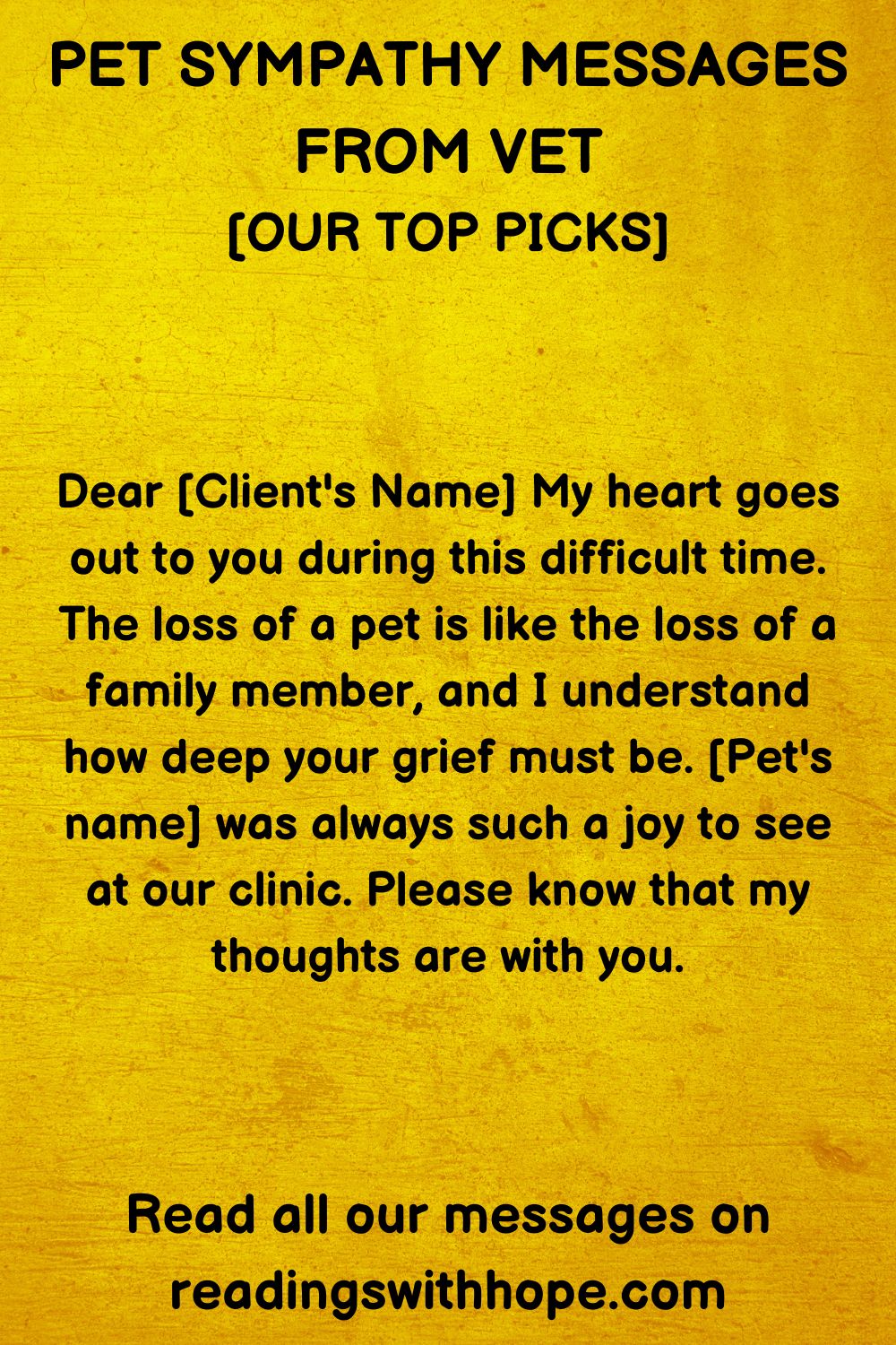 Pet Sympathy Messages from Vet