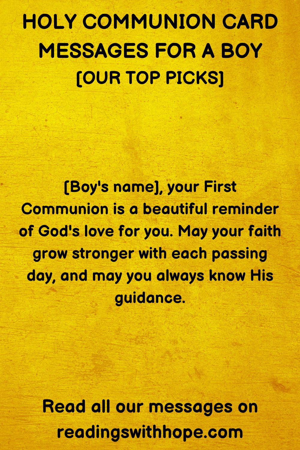 Holy Communion Card Messages for a Boy