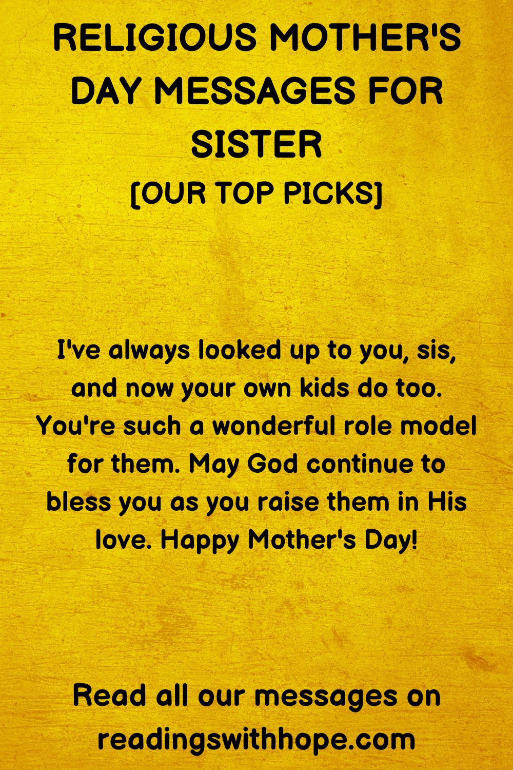 Religious Mother's Day Messages For Sister
