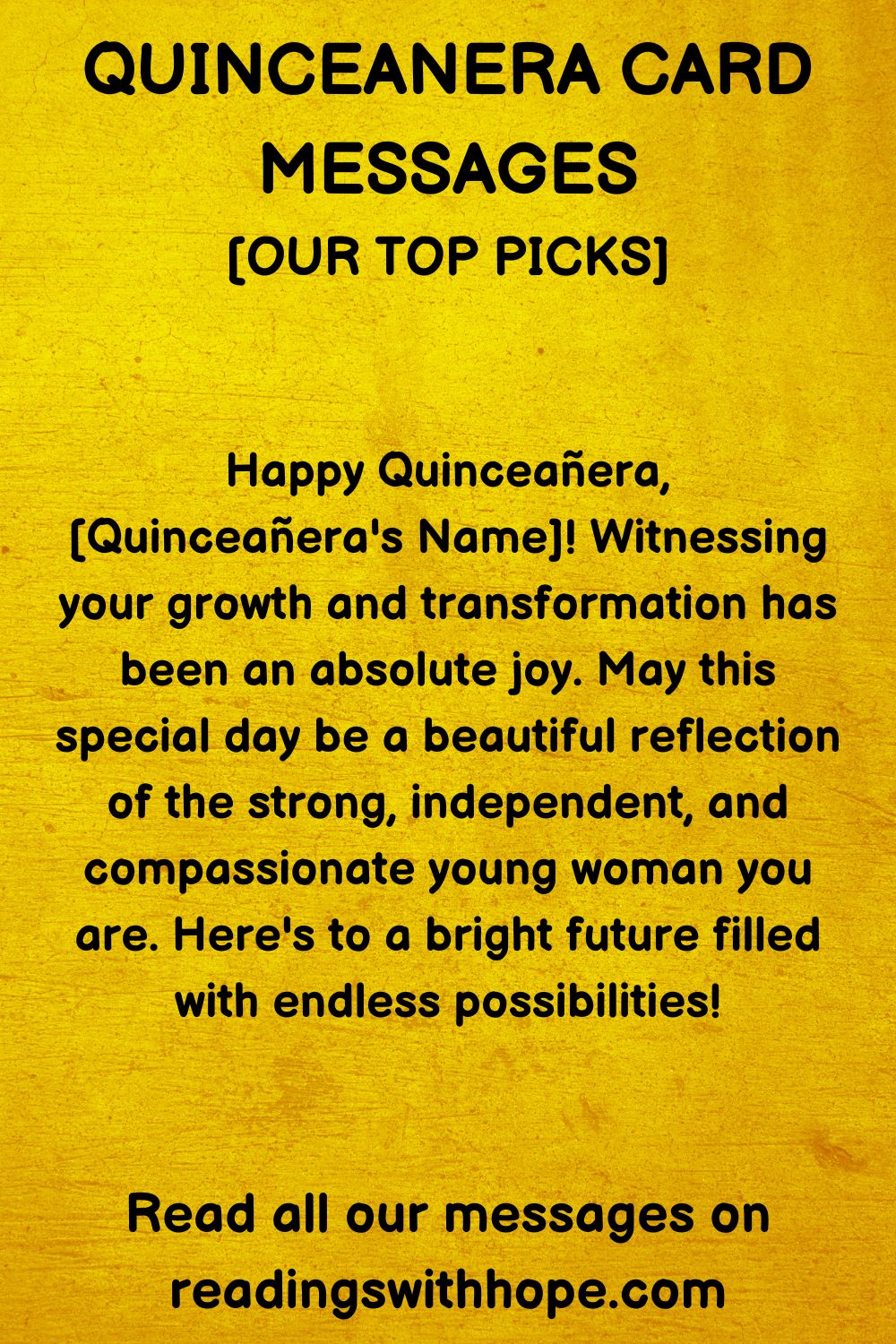 Quinceanera Card Message
