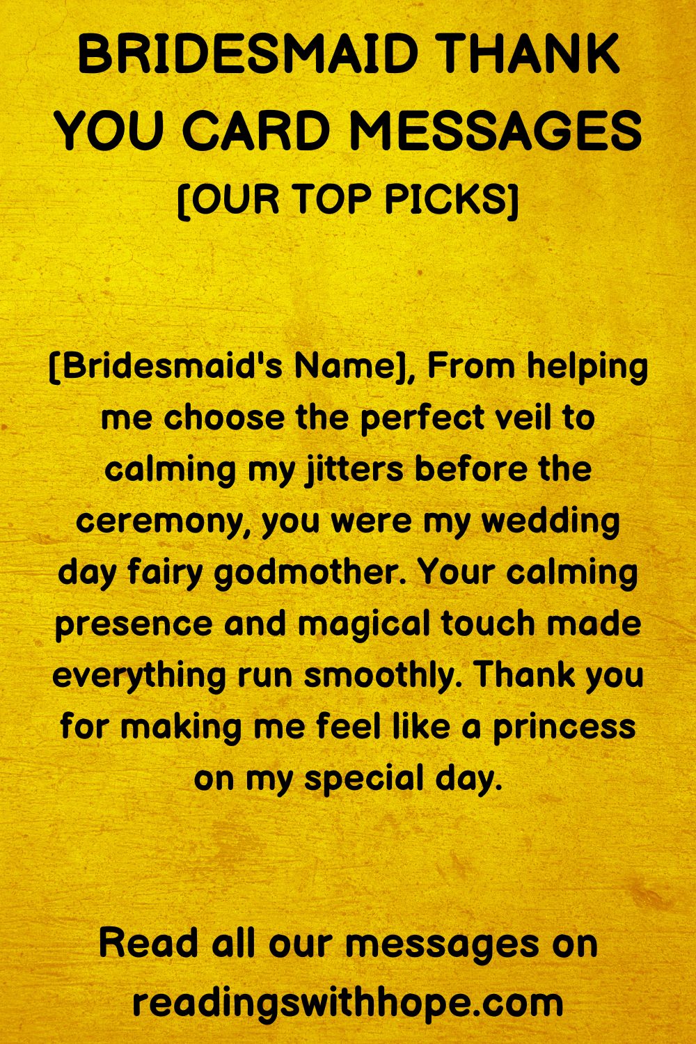 Bridesmaid Thank You Card Message