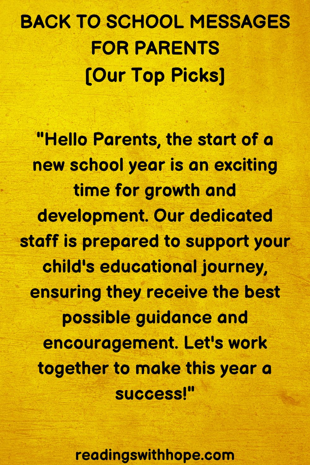 Back To School Messages For Parents