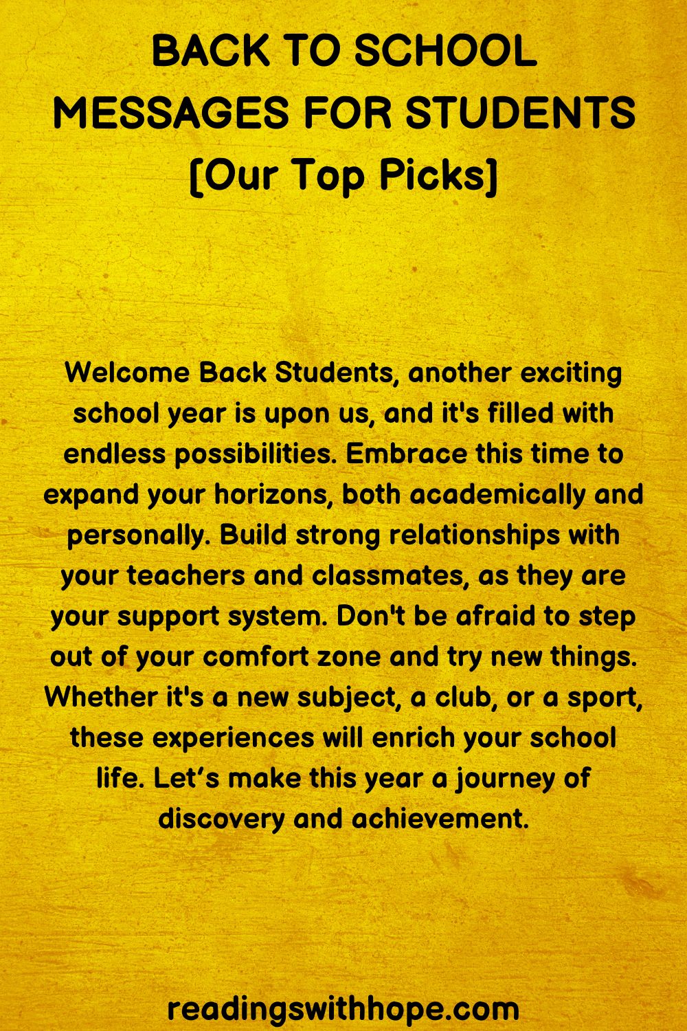 Back To School Messages For Students