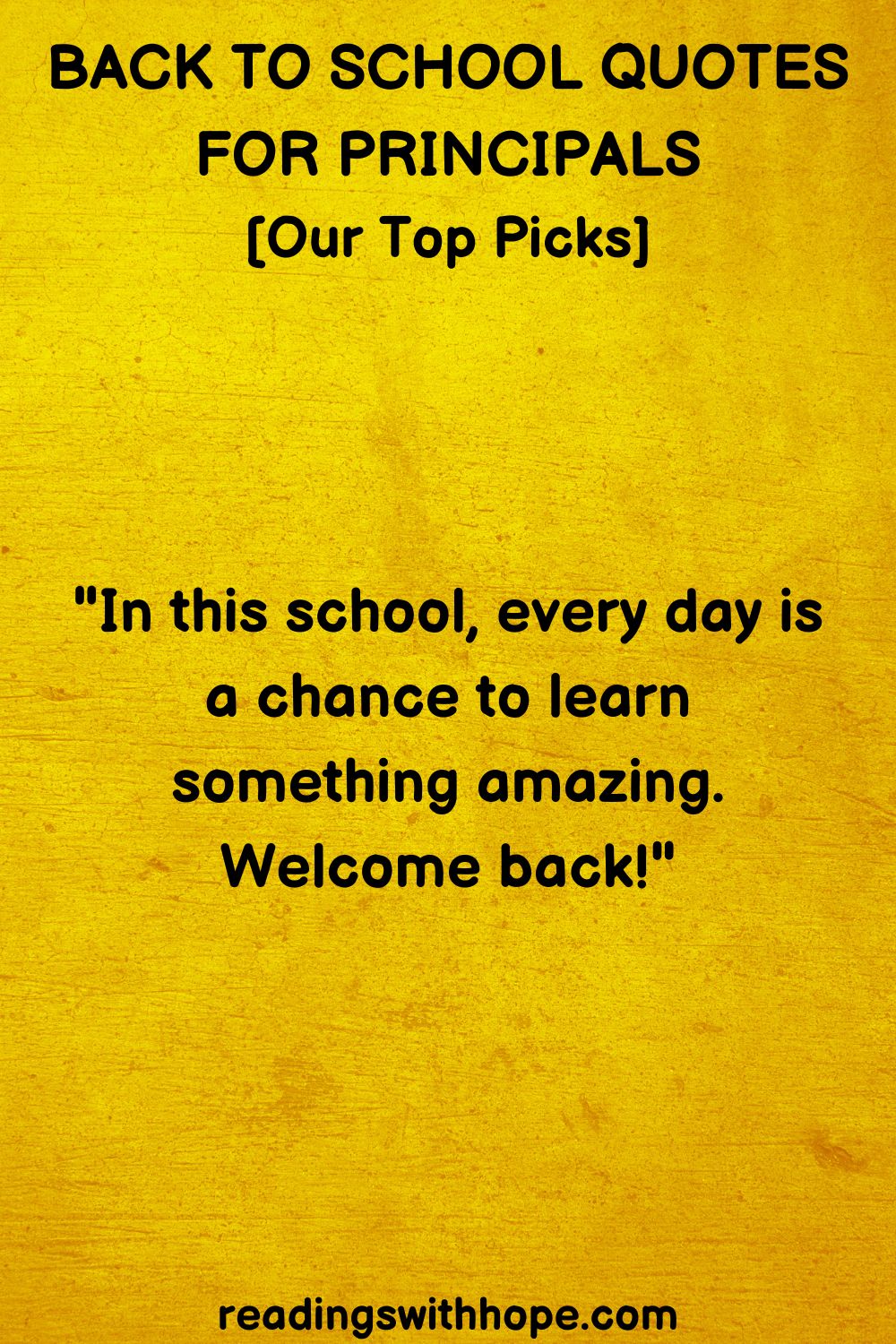 Back To School Quotes For Principals