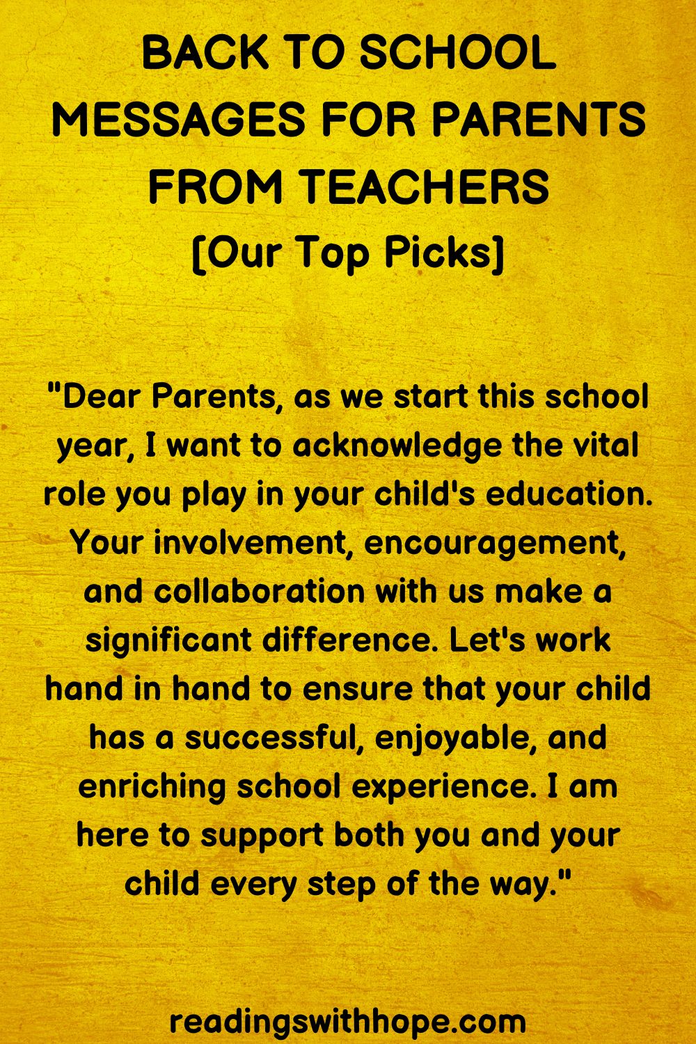 Back To School Messages For Parents From Teachers