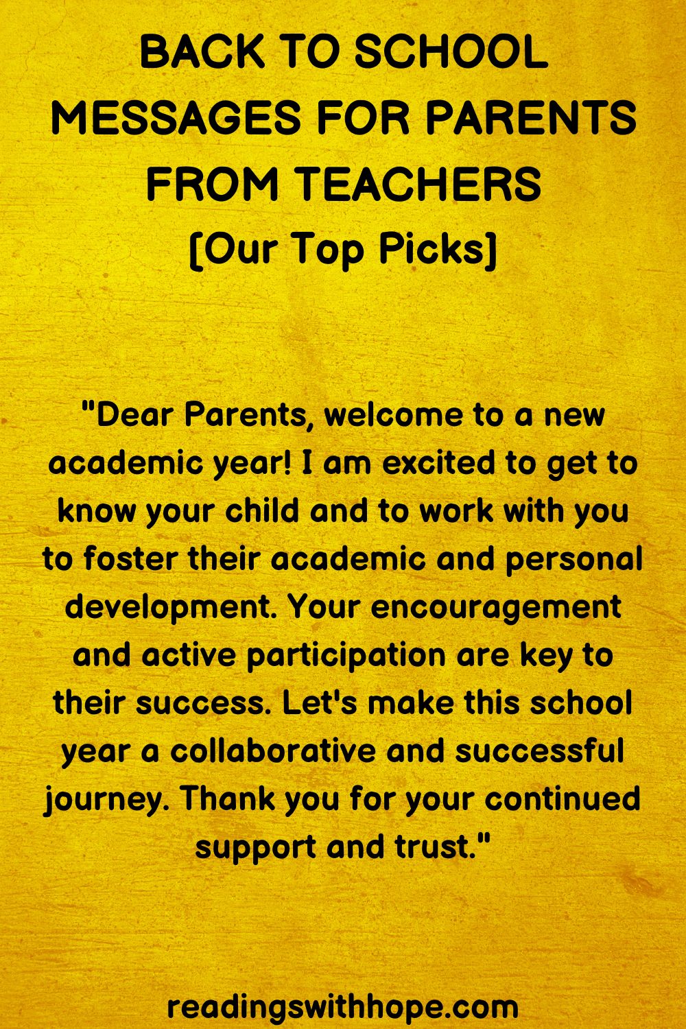 Back To School Messages For Parents From Teachers