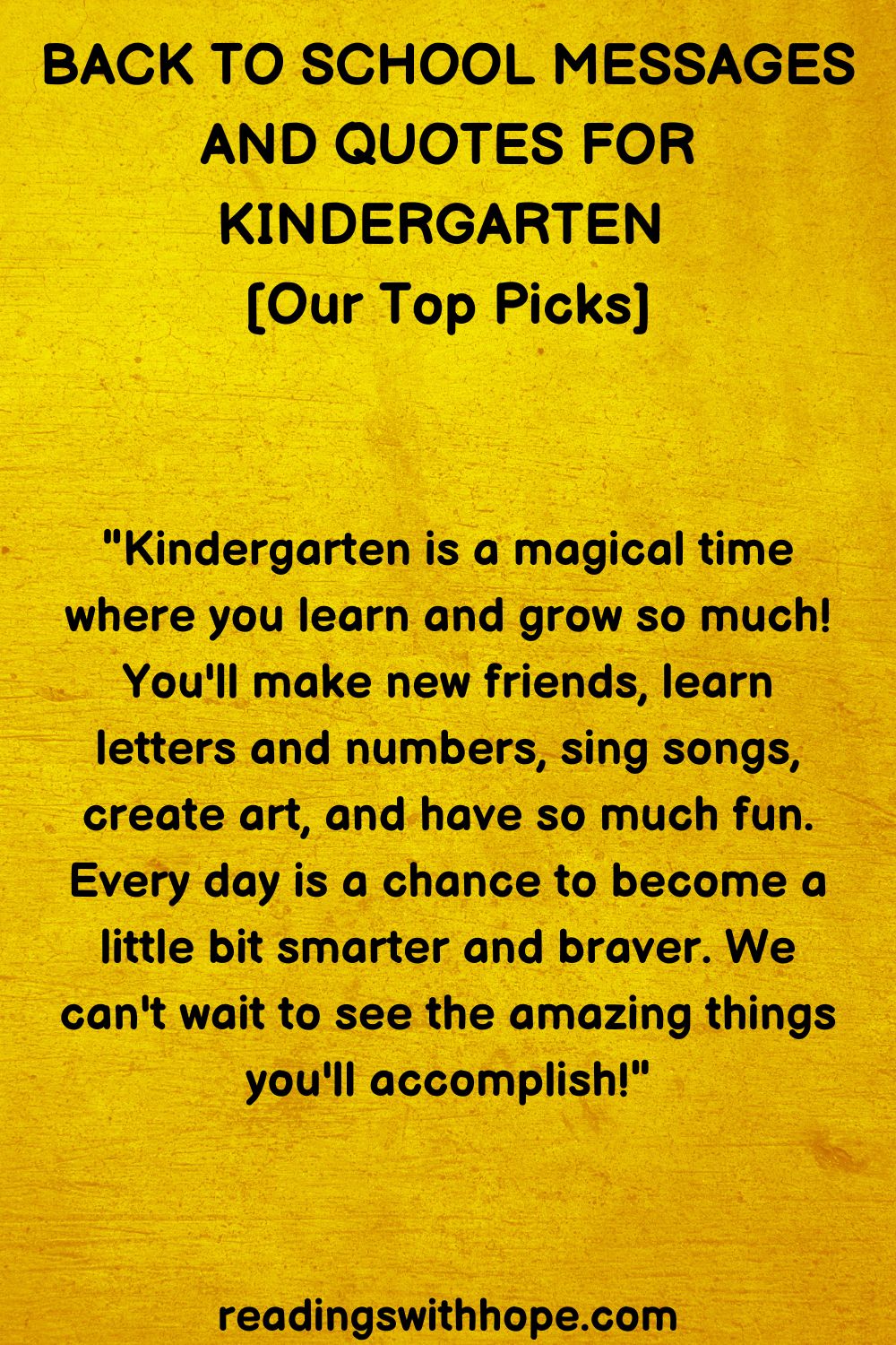 Back To School Messages and Quotes For Kindergarten