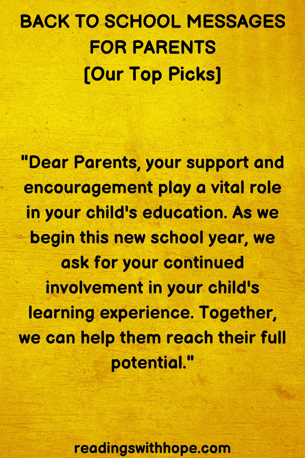 Back To School Messages For Parents