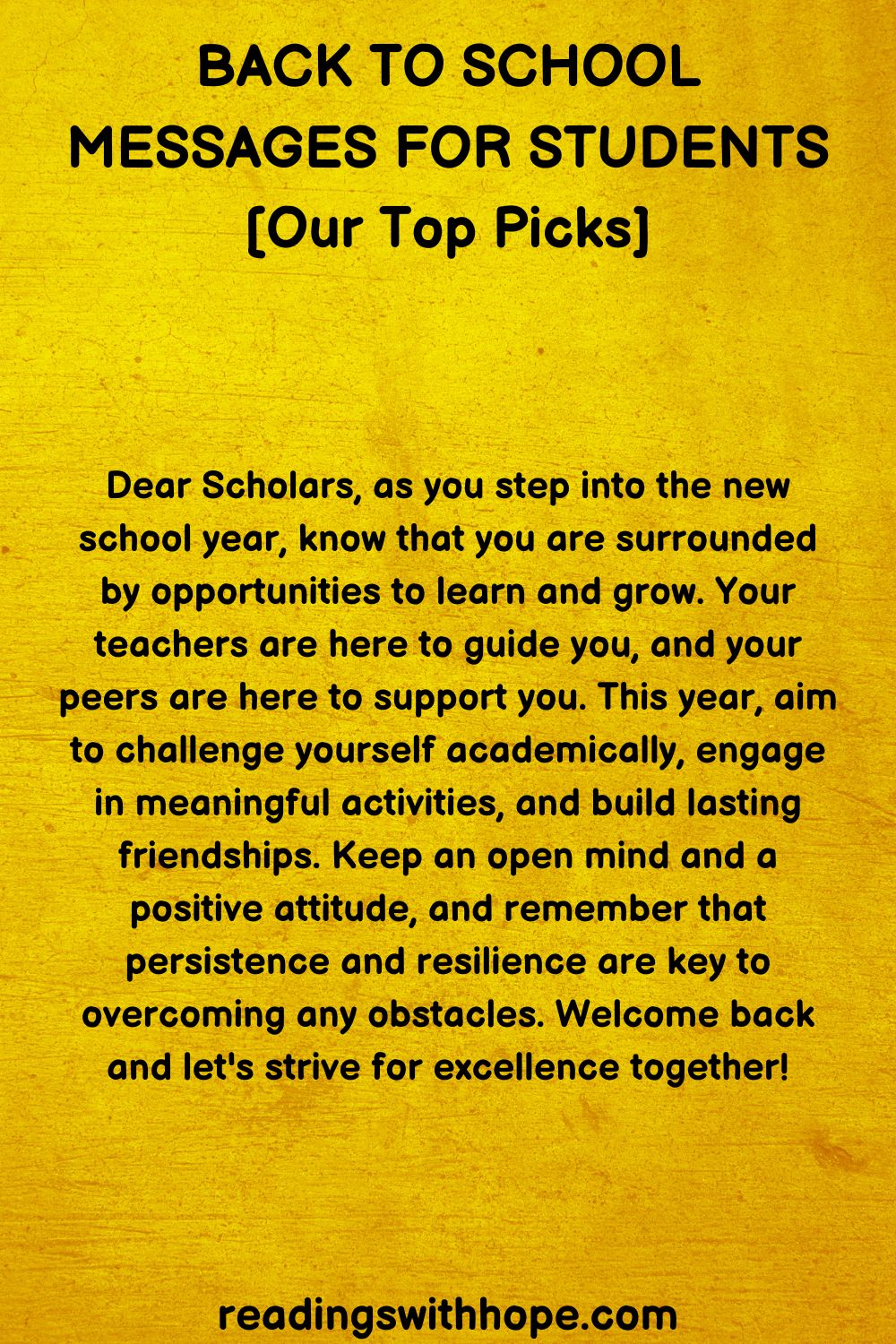 Back To School Messages For Students