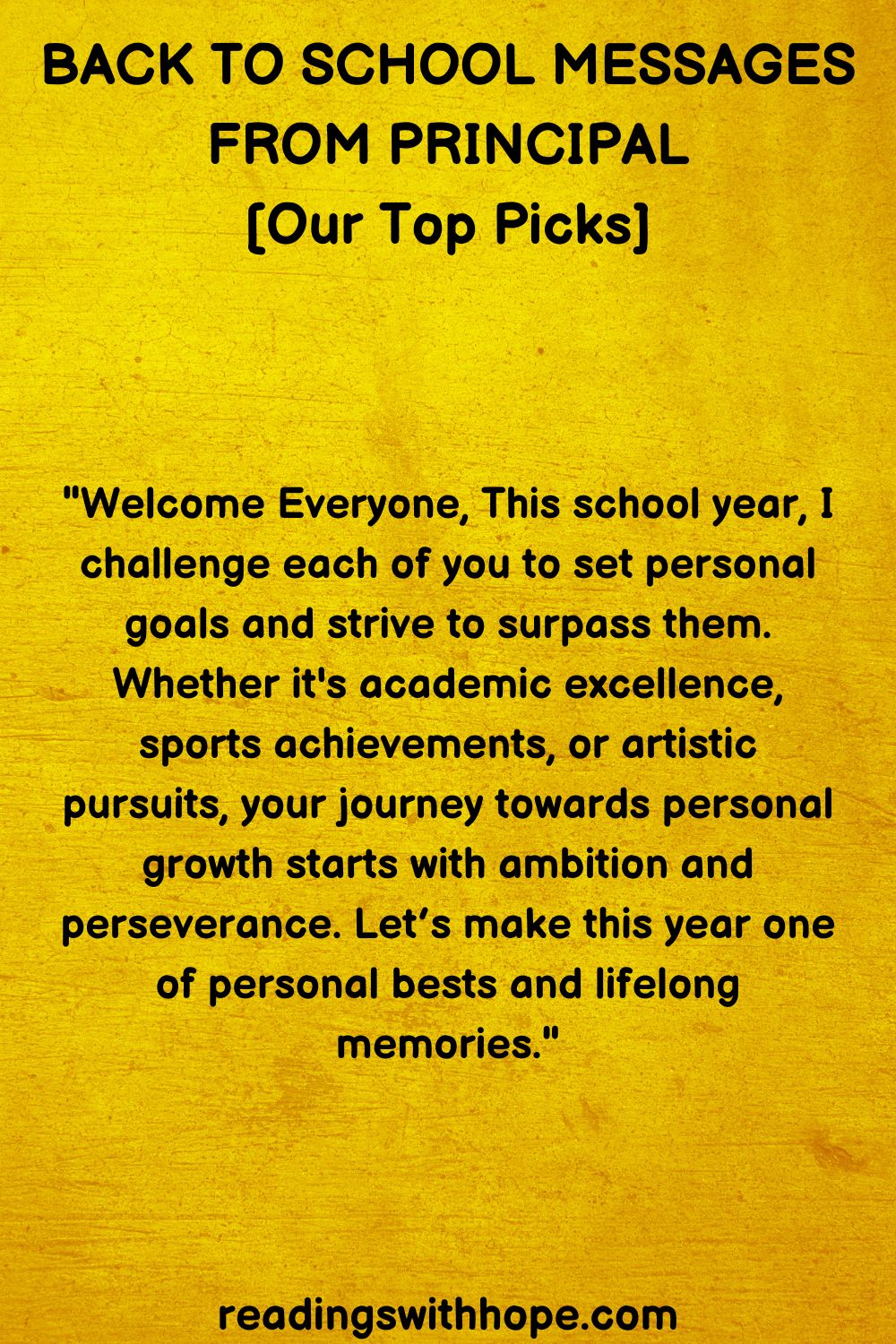 Back To School Messages From Principal