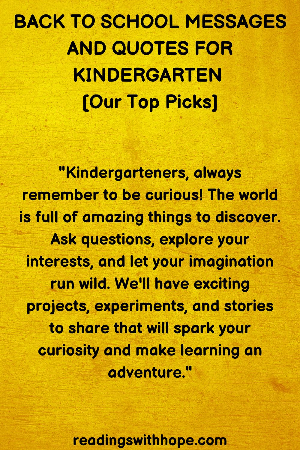 Back To School Messages and Quotes For Kindergarten