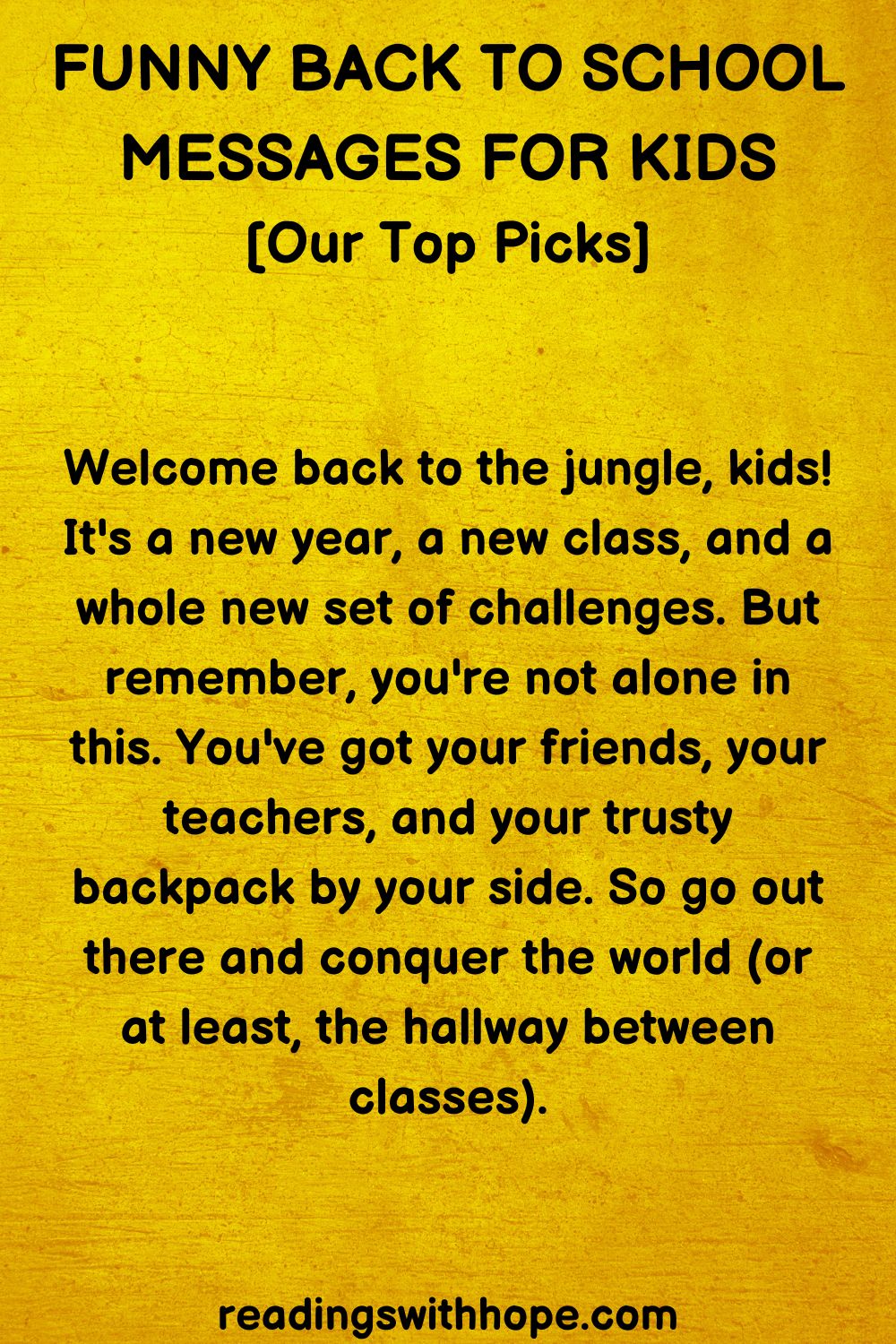 Funny Back To School Messages For Kids