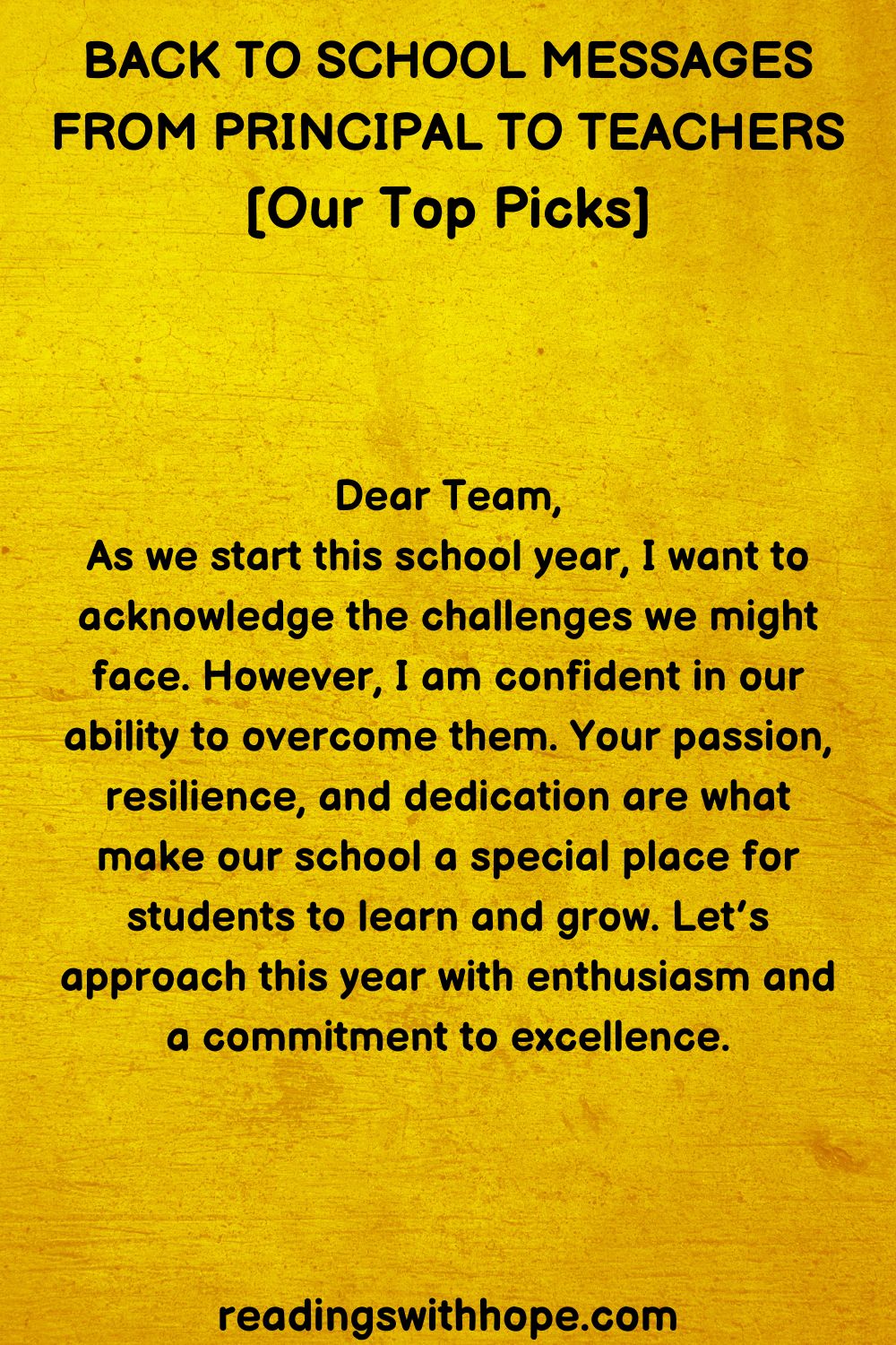 Back To School Messages From Principal To Teachers