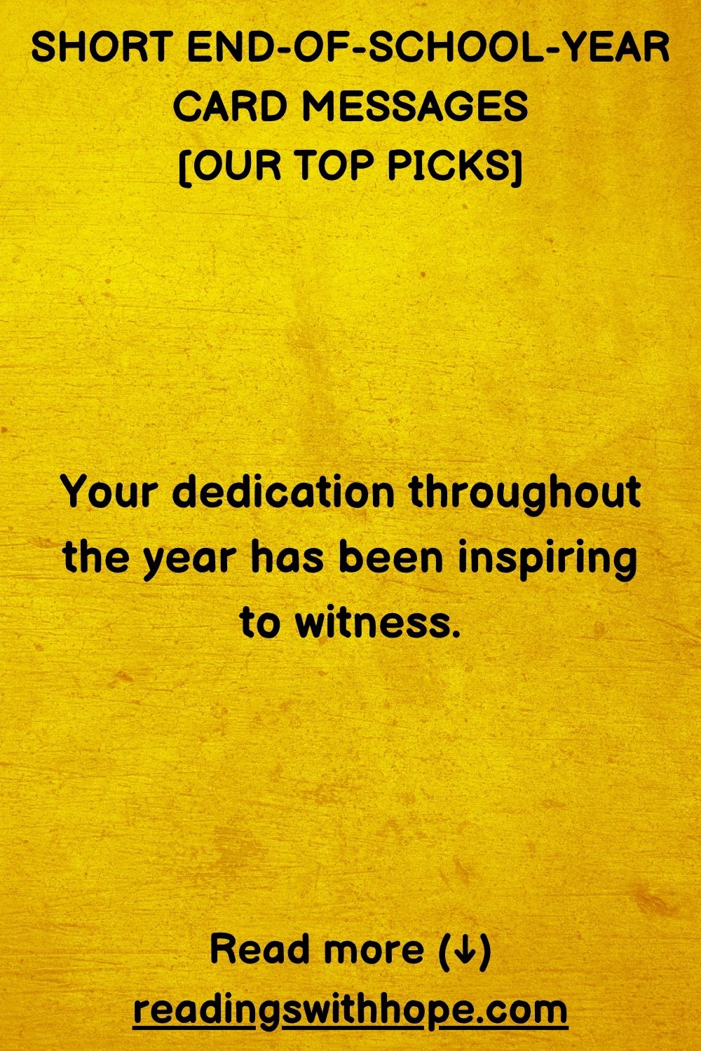 Short End of School Year Card Messages 