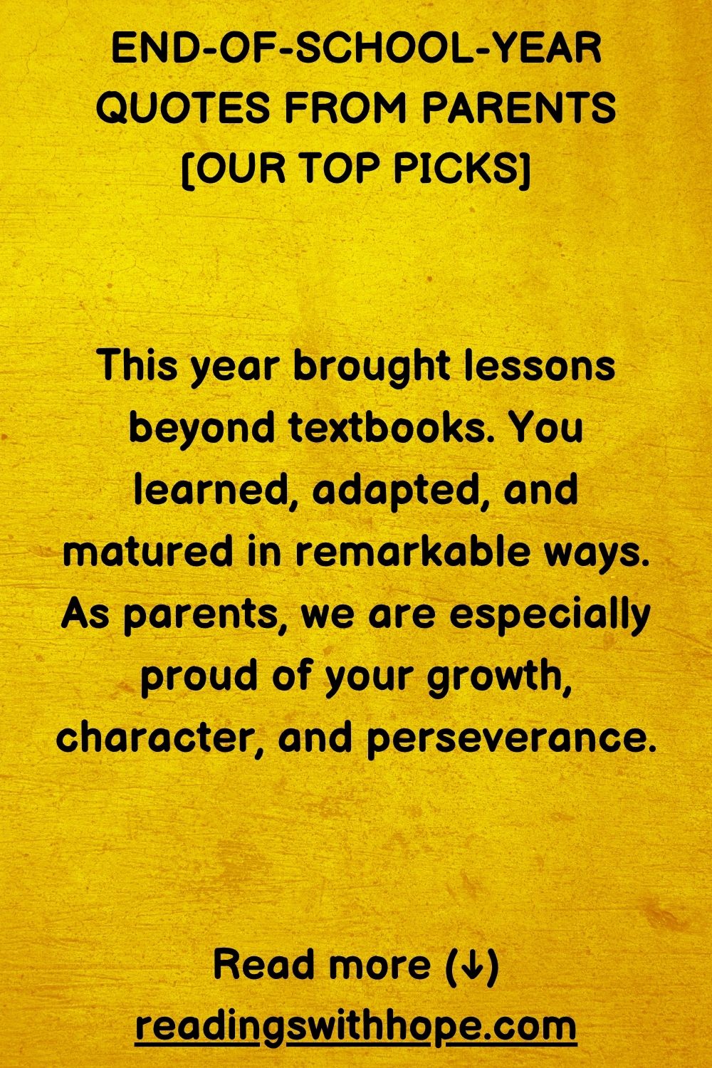 end of school year from parents