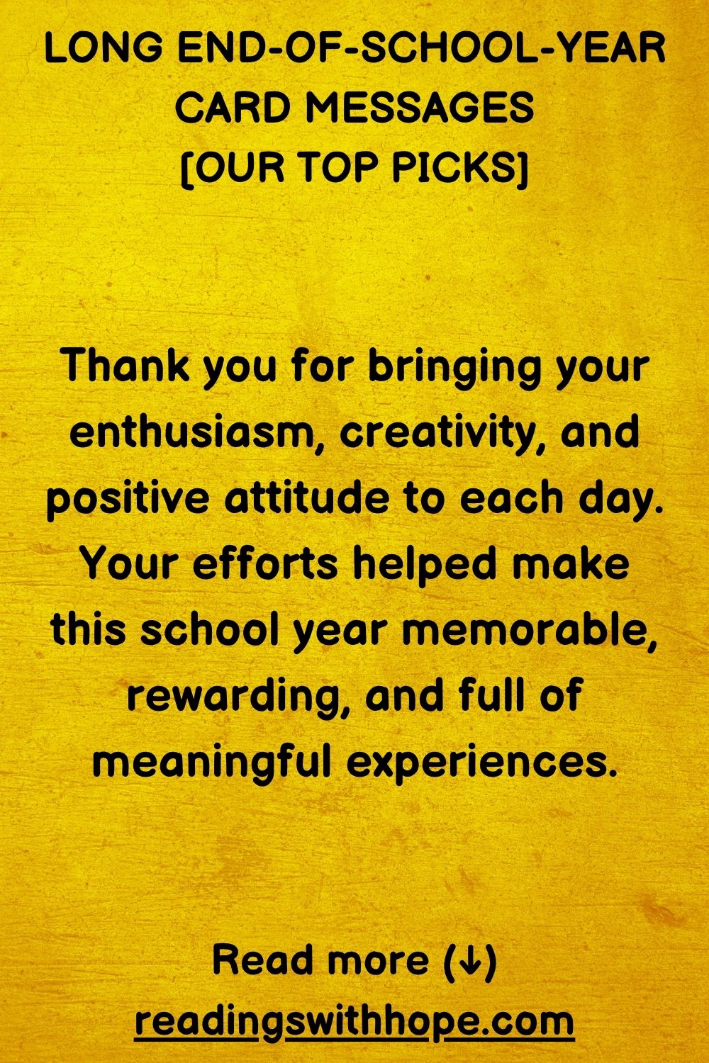 long end of school year card messages