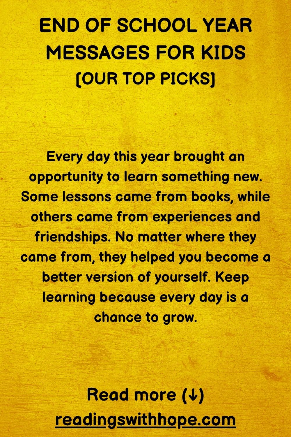End of School Year Messages For Kids